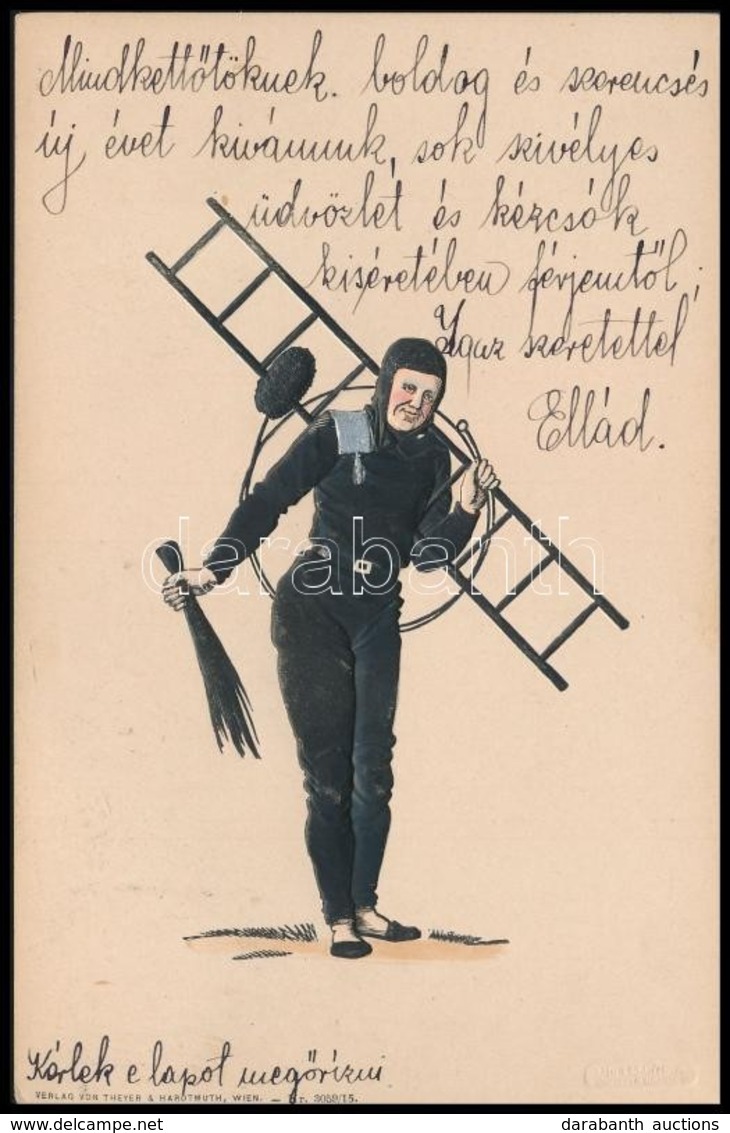 T2 Chimney Sweeper. Verlag Von Theyer & Hardtmuth, Wien. Nr. 3059/15. Morzsányi J. Emb. + '1916 IV. Károly Király Koroná - Ohne Zuordnung
