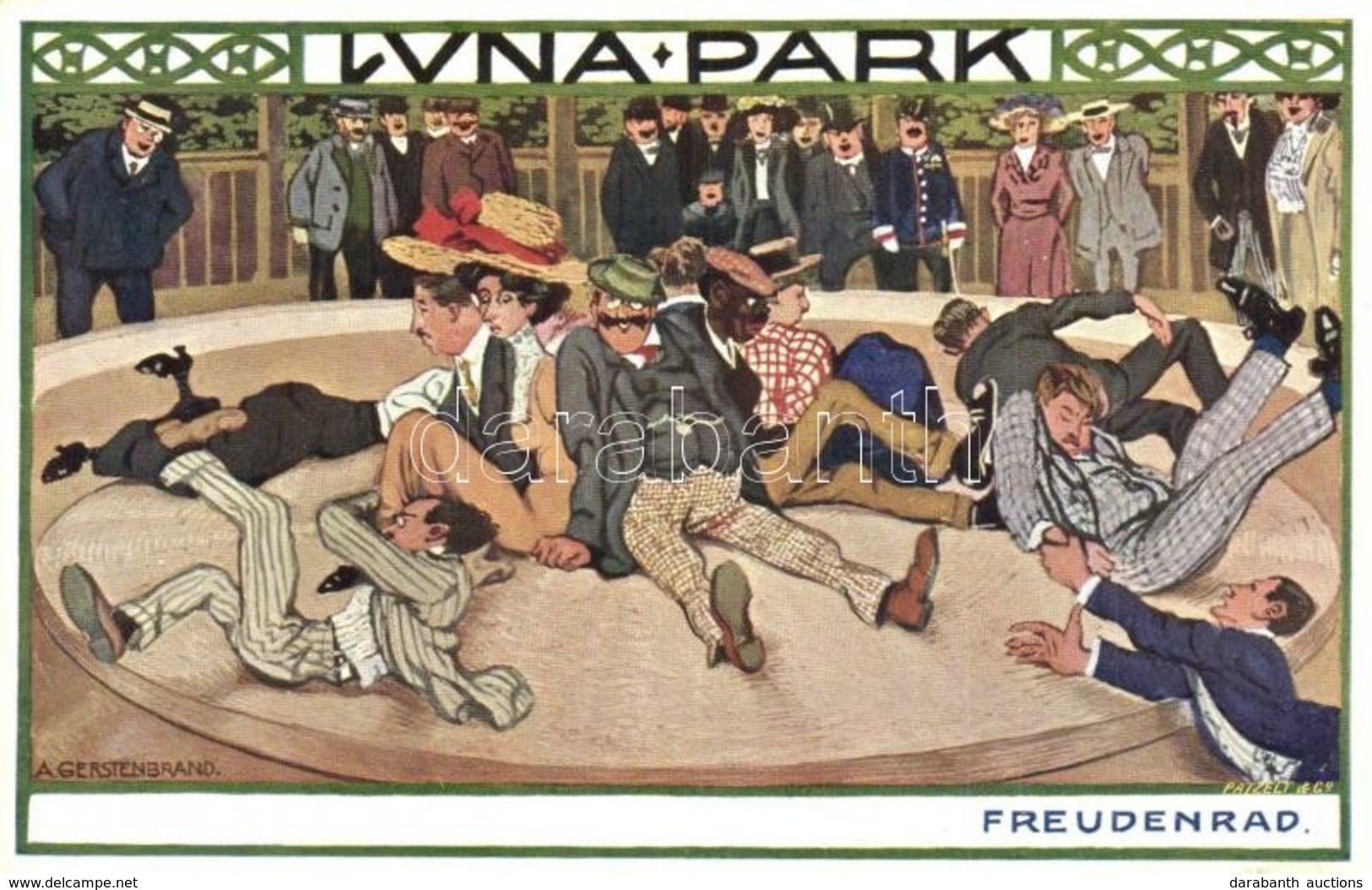 ** T1/T2 1910 Wien, Erste Internationale Jagdausstellung. Luna Park Mit Freudenrad / The First International Hunting Exp - Zonder Classificatie