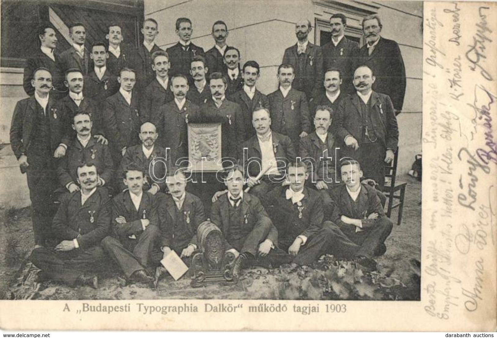 T2 1903 A Budapesti Typographia Dalkör Működő Tagjai. Csoportkép / Hungarian Typographia Choral Society, Group Picture - Non Classés