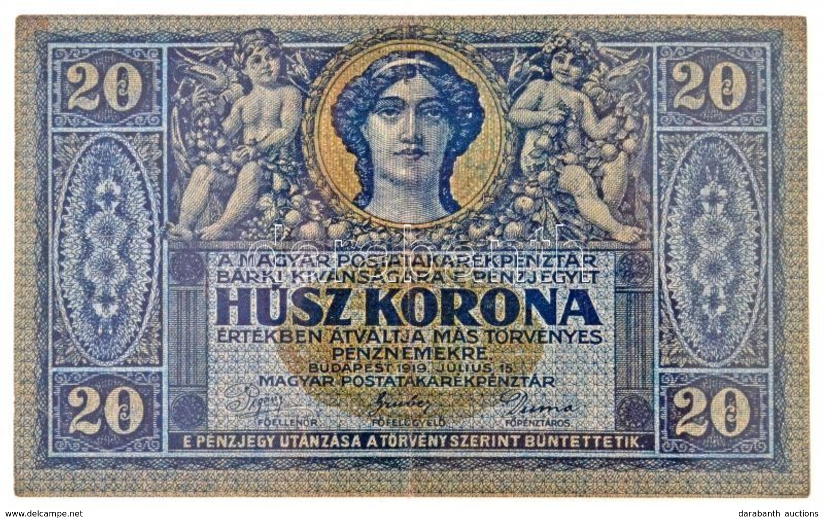 1919. 20K T:III
/ Hungary 1919. 20 Korona C:F
Adamo K19 - Ohne Zuordnung