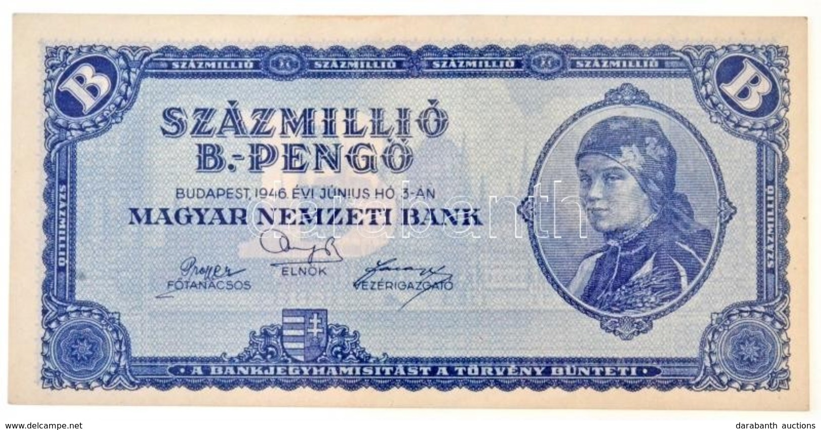 1946. 100.000.000BP T:I,I- / Hungary 1946. 100.000.000 B-Pengő C:UNC,AU
Adamo P39 - Ohne Zuordnung