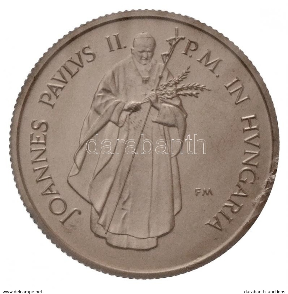 1991. 100Ft Cu-Ni 'II. János Pál Pápa Látogatása' Jelzett Próbaveret T:BU / Hungary 1991. 100 Forint Cu-Ni 'Pope John Pa - Ohne Zuordnung