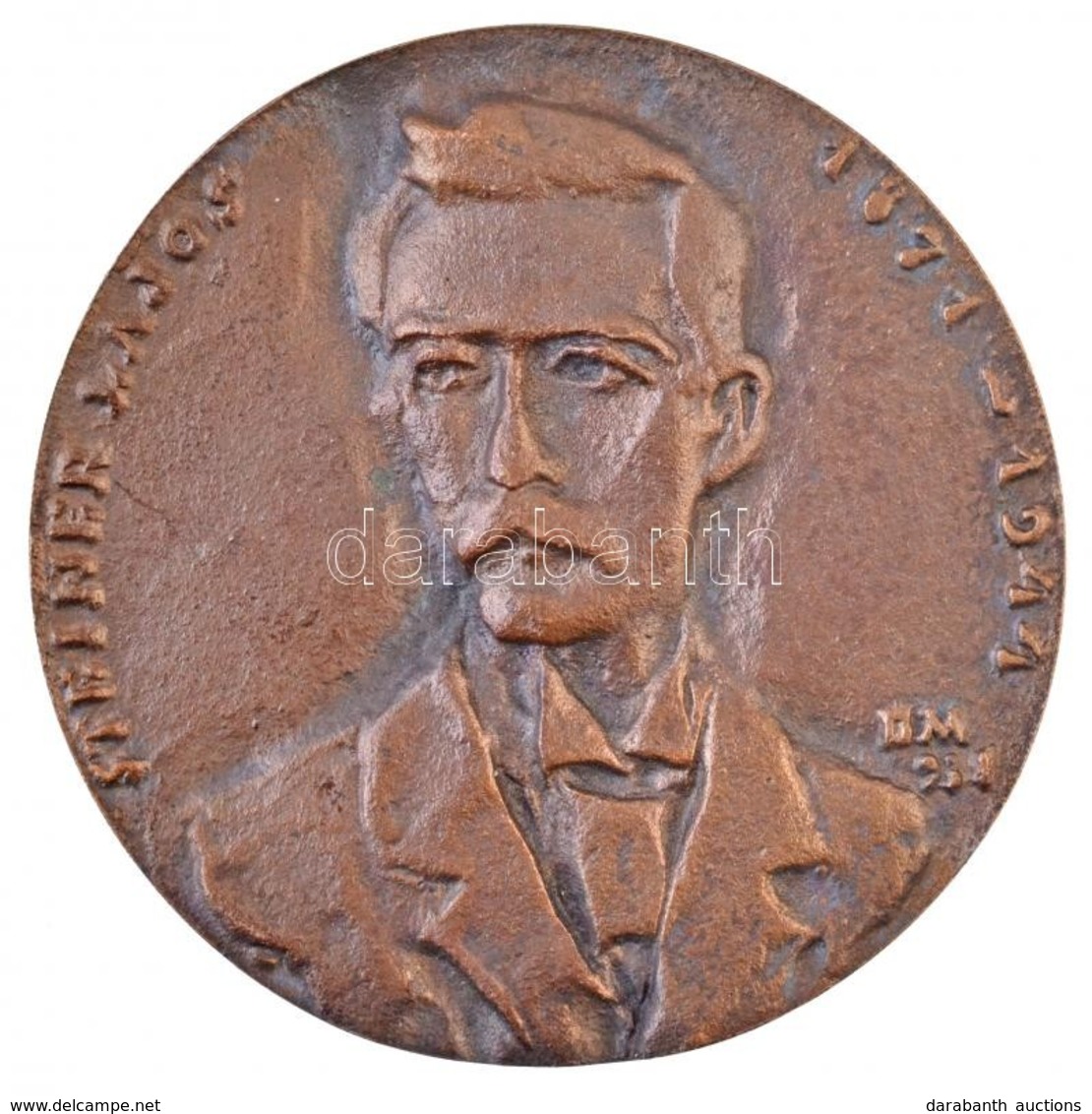 Borsos Miklós (1906-1990) 1956. 'Steiner Lajos 1871-1944' Br Emlékérem, Hátoldalán Gravírozva (137g/80mm) T:2 / 
Hungary - Ohne Zuordnung