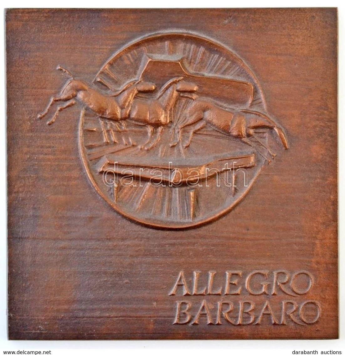 Gáti Gábor (1937-) DN 'Allegro Barbaro' Br Emlékplakett (508g/140x140mm) T:1-,2 / 
Hungary ND 'Allegro Barbaro' Br Comme - Ohne Zuordnung