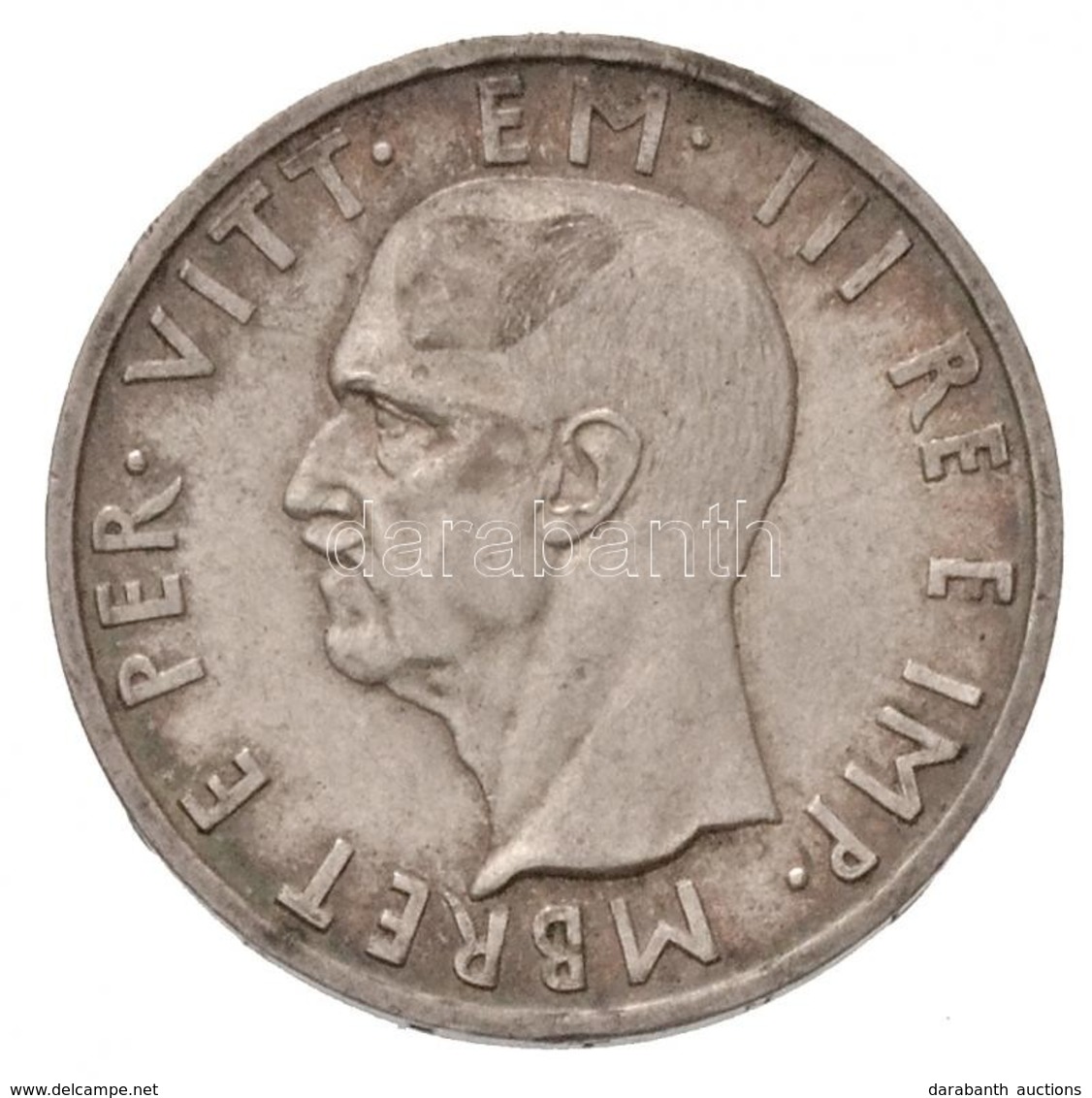 Albánia / Olasz Megszállás 1939R 5L Ag 'III. Viktor Emánuel' T:1-,2 Patina / Albania / Italian Occupation 1939R 5 Lire A - Ohne Zuordnung