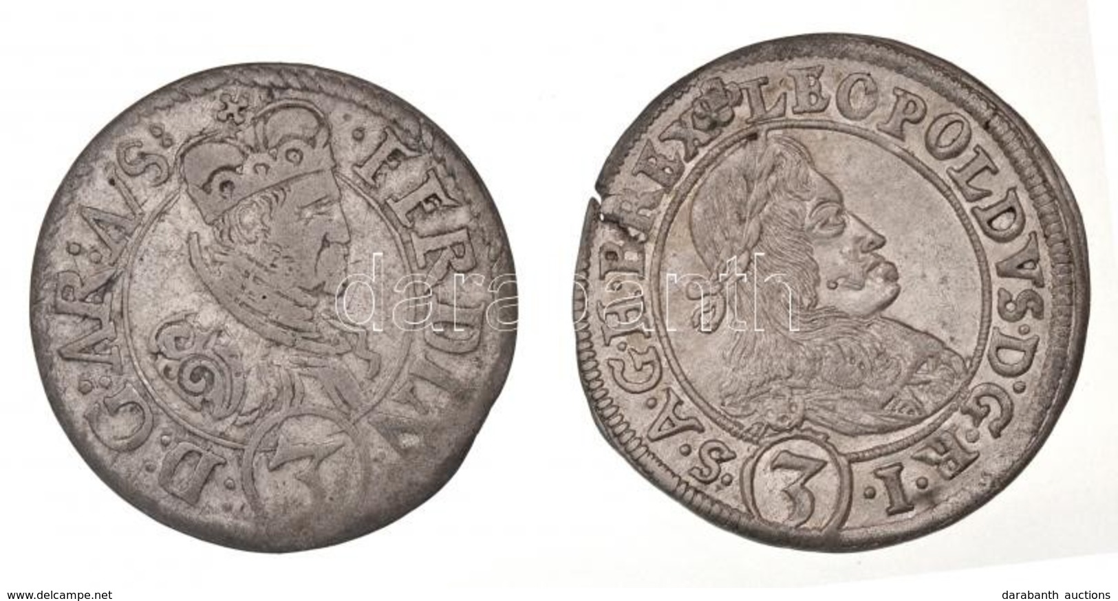 Ausztria 1564-1595. 3kr Ag 'II. Ferdinánd Főherceg' (2,25g) + 1670. 3kr Ag 'I. Lipót' (1,7g) T:2-,1- Kis Ph. / 
Austria  - Non Classés