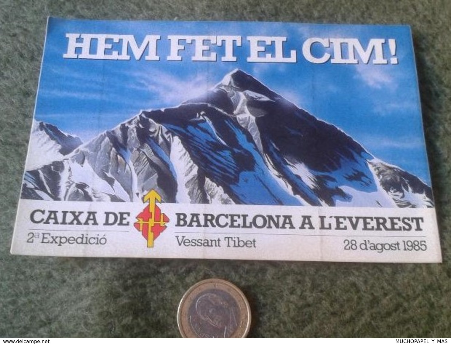 SPAIN RARE PEGATINA ADHESIVO STICKER ALPINISMO 2ª EXPEDICIO EXPEDICION EVEREST BARCELONA TIBET 1985 ALPINISM MOUNTAINS - Pegatinas