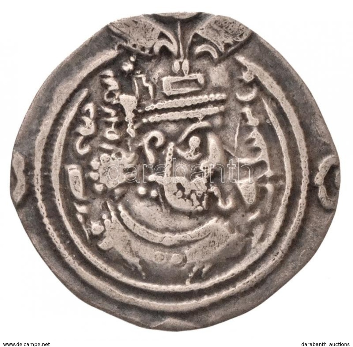 Szasszanida Birodalom / II. Huszrau 591-628. Drachma Ag (2,3g) T:2 / 
Sasanian Empire / Khosrau II 591-628. Drachm Ag (2 - Ohne Zuordnung