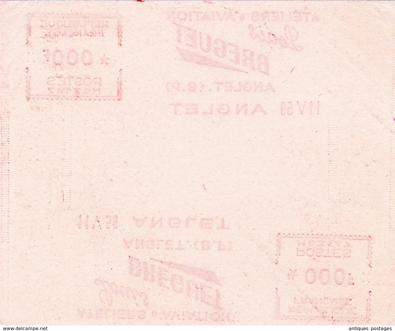 Anglet 1959 Pyrénées Atlantiques Ateliers D'Aviation Louis Breguet Empreintes Machines à Affranchir Avion - EMA (Printer Machine)