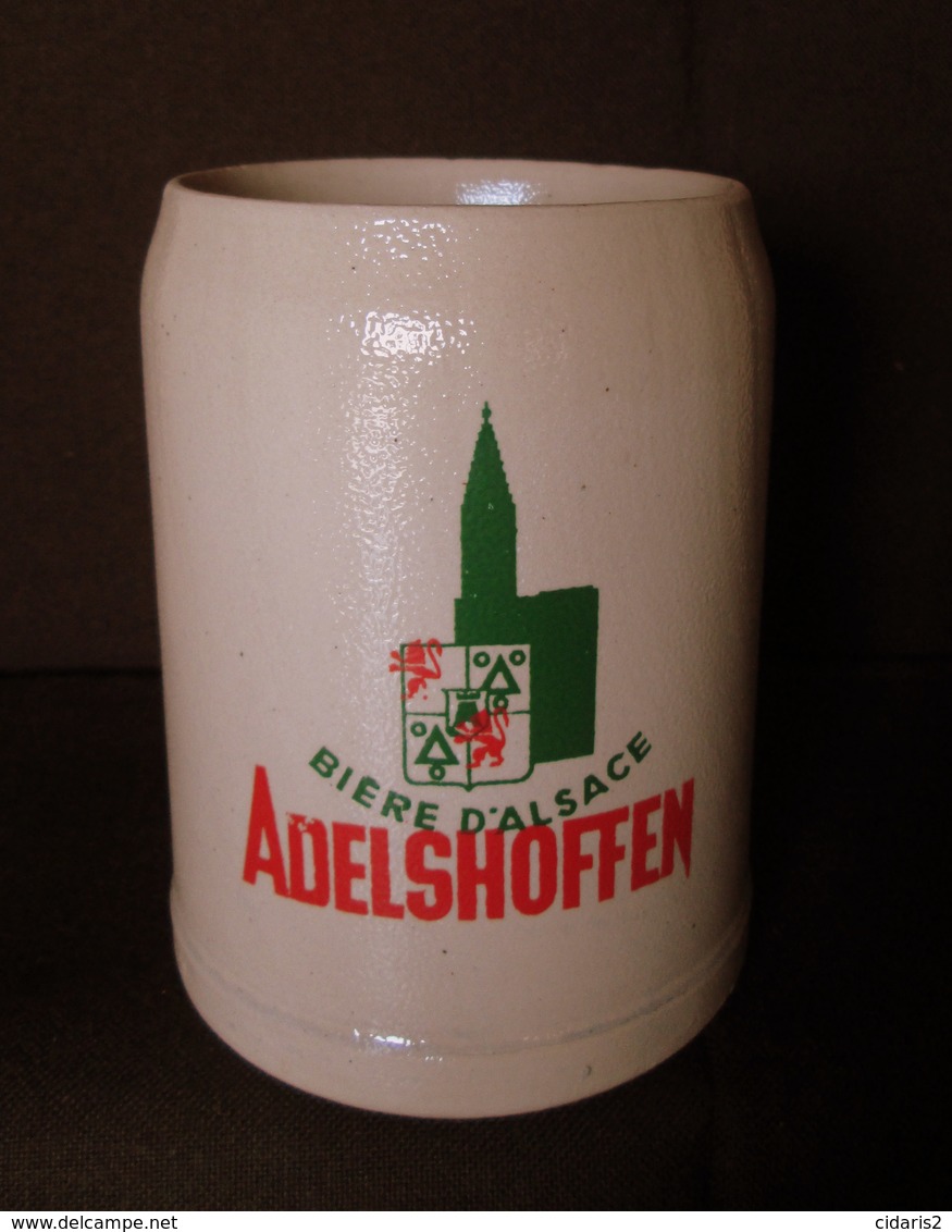 CHOPE Bière D'Alsace ADELSHOFFEN Grab Mug Beer Krug Bier Elsass Céramique Grès Stoneware Sandstein 0,5 L. ! - Bière