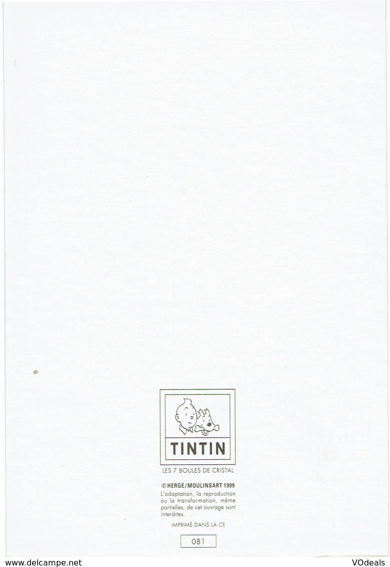 CP - Thèmes - Bandes Dessinées - Tintin - Les 7 Boules De Cristal - Bandes Dessinées