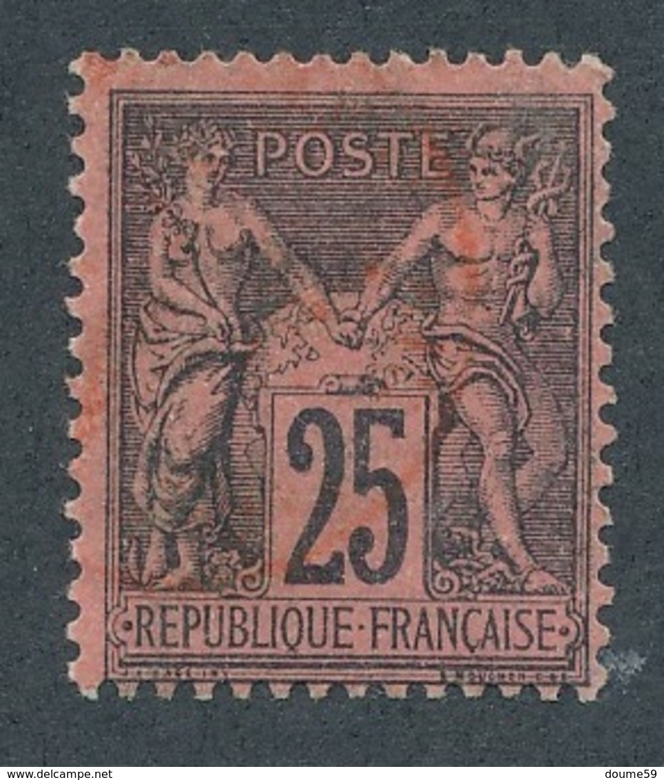 CG-80: FRANCE: Lot "SAGE N/U"  N°91 Obl Rouge - 1876-1898 Sage (Type II)