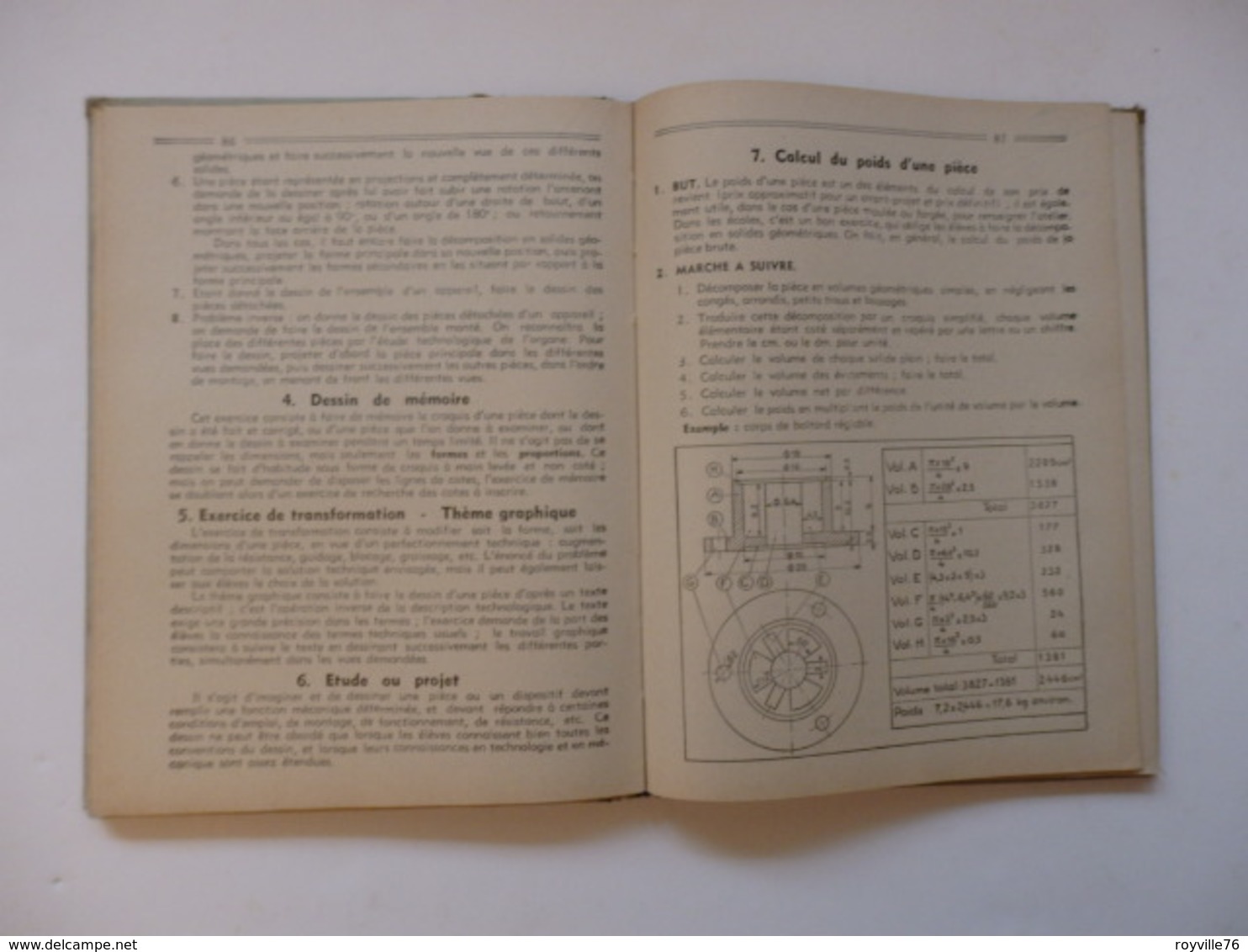 Aide-Mémoire de 170 p de l'élève dessinateur des ateliers Henri Peladan, Editions de la Capitelle à Uzès (Gard).