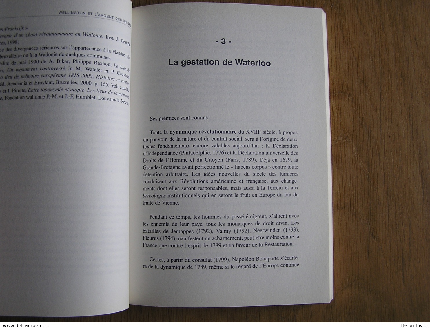 WELLINGTON ET L' ARGENT DES BELGES Humblet Guerre 1 er Empire Napoléon Bataille Waterloo 1815 Belgique