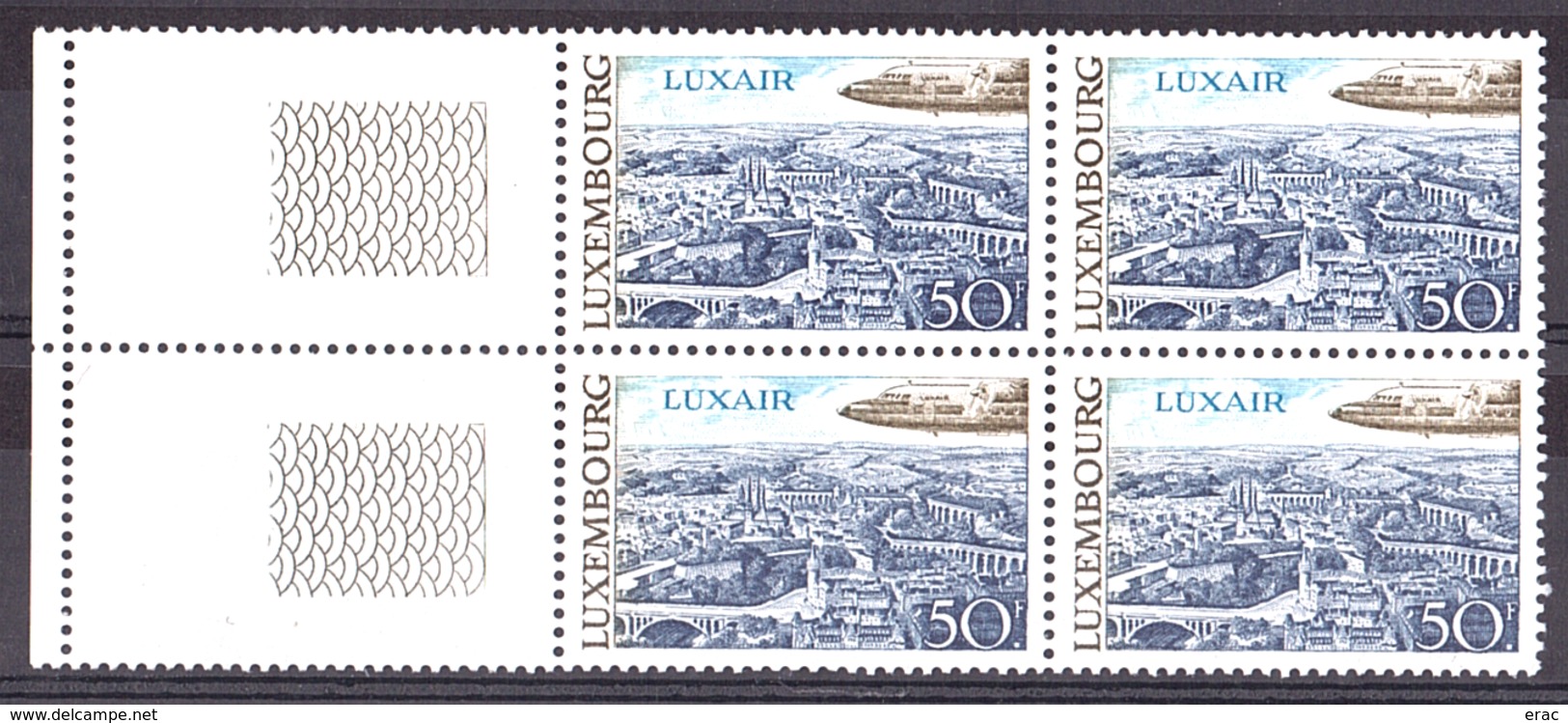 Luxembourg - 1968 - PA N° 21 En Bloc De 4 - Neufs ** - Non Fluorescent - Nuevos