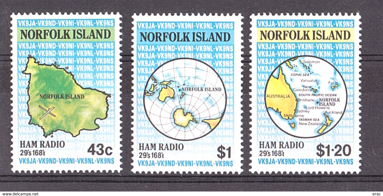 Norfolk - 1991 - N° 490 à 492 - Neufs ** - Ham Radio - Ile Norfolk