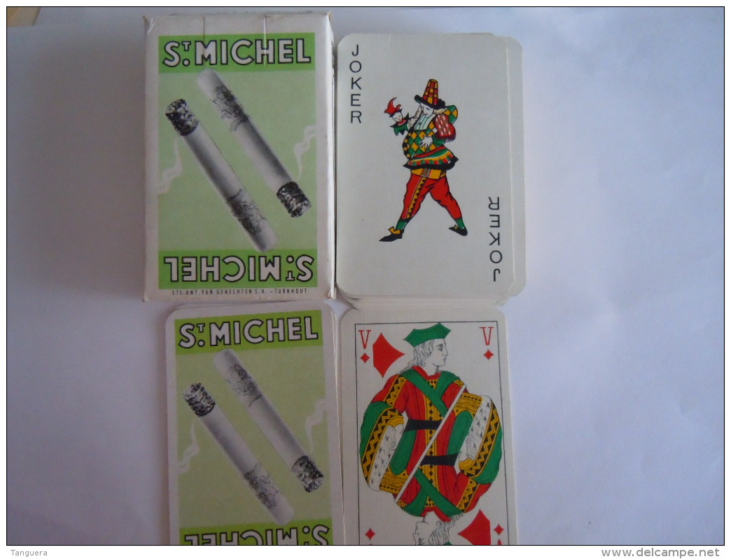 52 Kaarten Cartes + 2 Jokers + Doosje Pub Sigaretten Cigarettes St. Michel Kaarten Zeer Goede Staat - Playing Cards (classic)