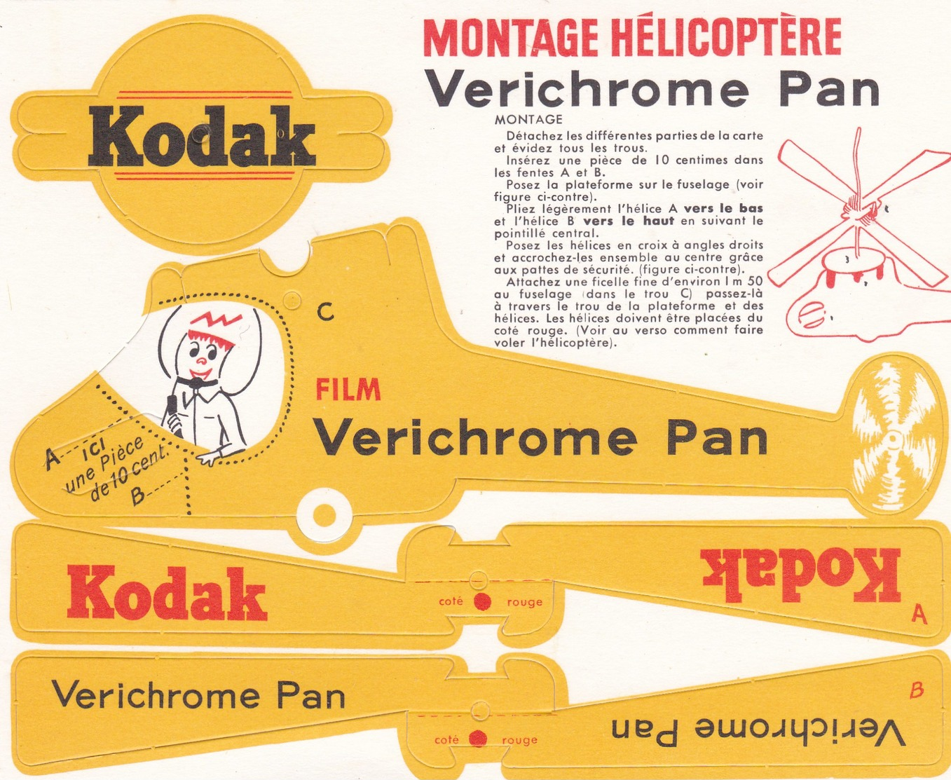 KODAK ,,montage Hélicoptère,kit De Montage ,superbe - Advertising