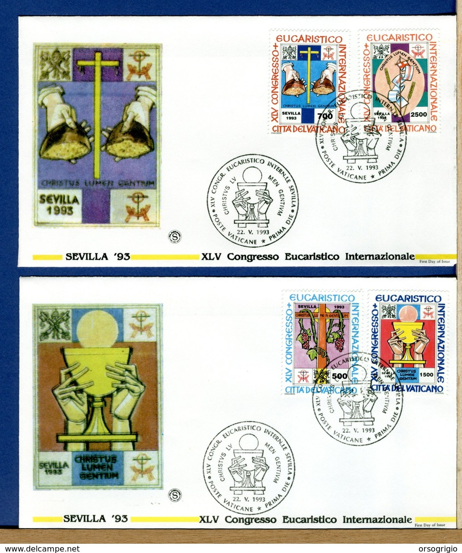 VATICANO - FDC 1993 -   CONGRESSO EUCARISTICO - FDC