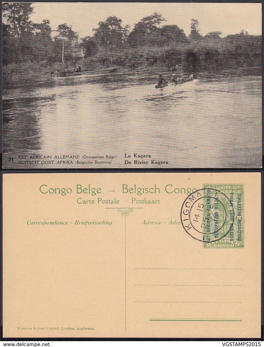 Congo Belge 1918 - Entier Postal Nr. 21 - Est Africain Allemand-Occupation Belge- La Kagera. Ref. (DD)  DC0310 - Congo Belge