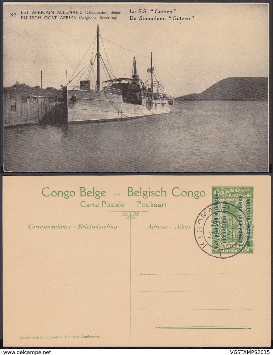 Congo Belge 1918 - Entier Postal Nr. 33 - Est Africain Allemand-Occupation Belge-"Gotzen". Ref. (DD)  DC0322 - Belgisch-Congo