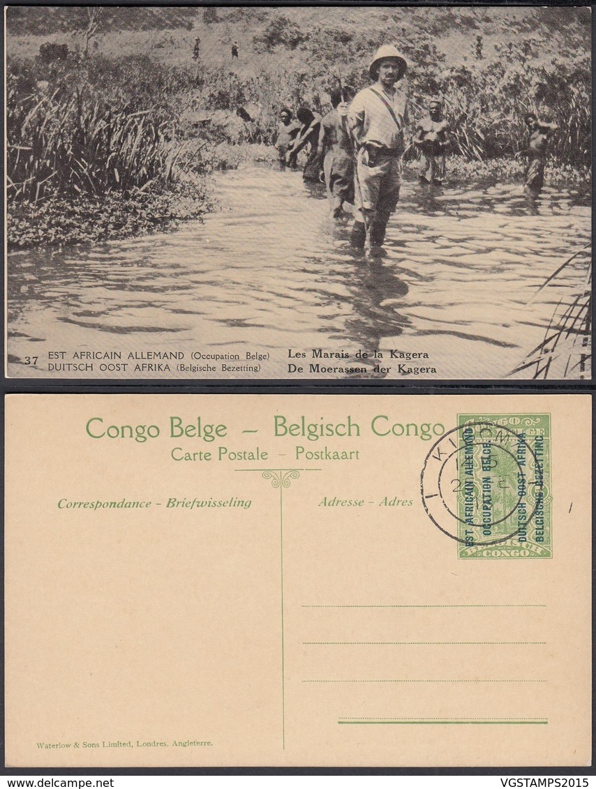 Congo Belge 1918 - Entier Postal Nr. 37 - Est Africain Allemand-Occupation Belge- Les Marais. Ref. (DD)  DC0326 - Congo Belge