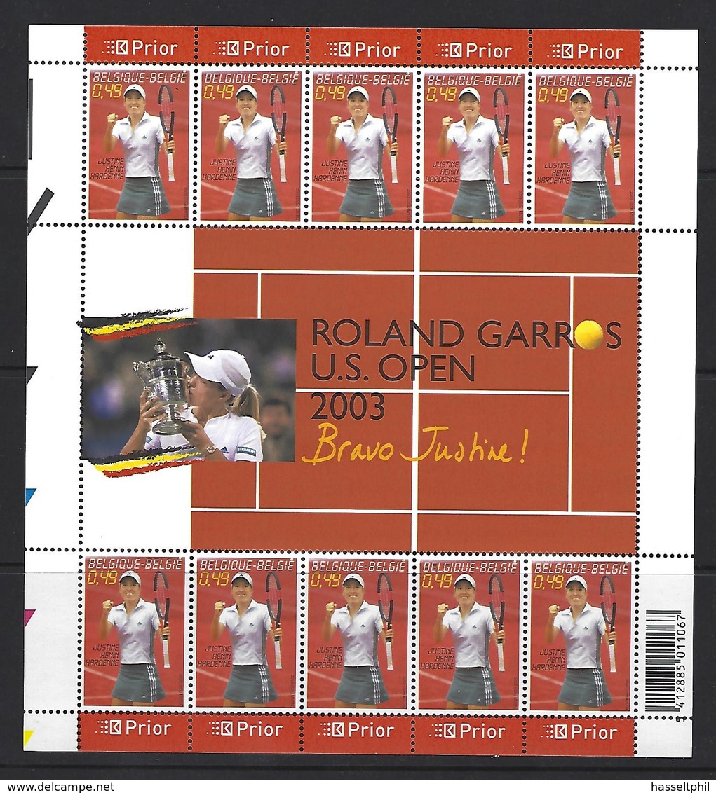 Belgie -Belgique 3225/26 Velletjes Van 10 Postfris - Feuillets De 10 Timbres Neufs  -  Tennis - AAN POSTPRIJS - Non Classés