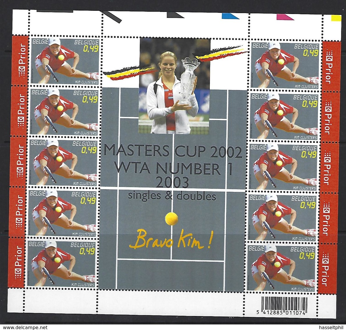 Belgie -Belgique 3225/26 Velletjes Van 10 Postfris - Feuillets De 10 Timbres Neufs  -  Tennis - AAN POSTPRIJS - Non Classés