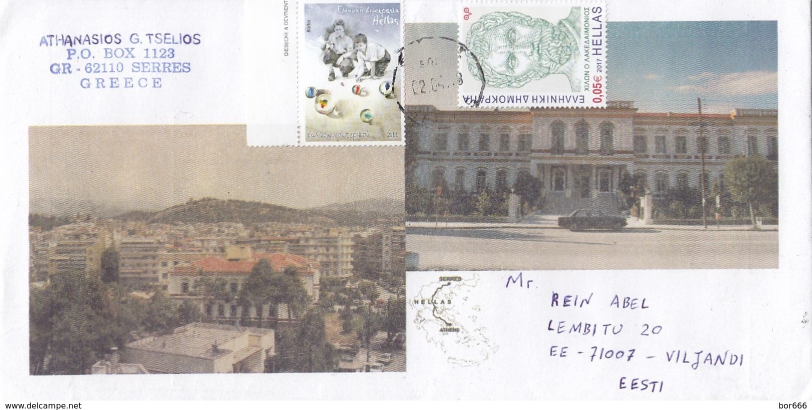 GOOD GREECE Postal Cover To ESTONIA 2018 - Good Stamped: Children ; Persons - Covers & Documents