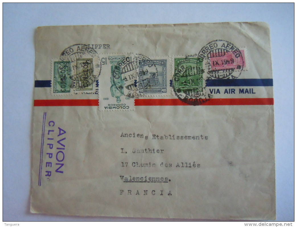 Colombie Colombia 1949 Lettre De Bogota Pour Valenciennes Frances - Colombie