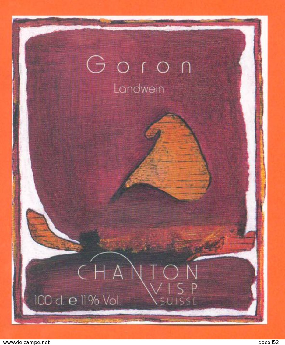 étiquette Vin Suisse Goron Landwein Chanton VSIP Suisse - 100 Cl - Arte