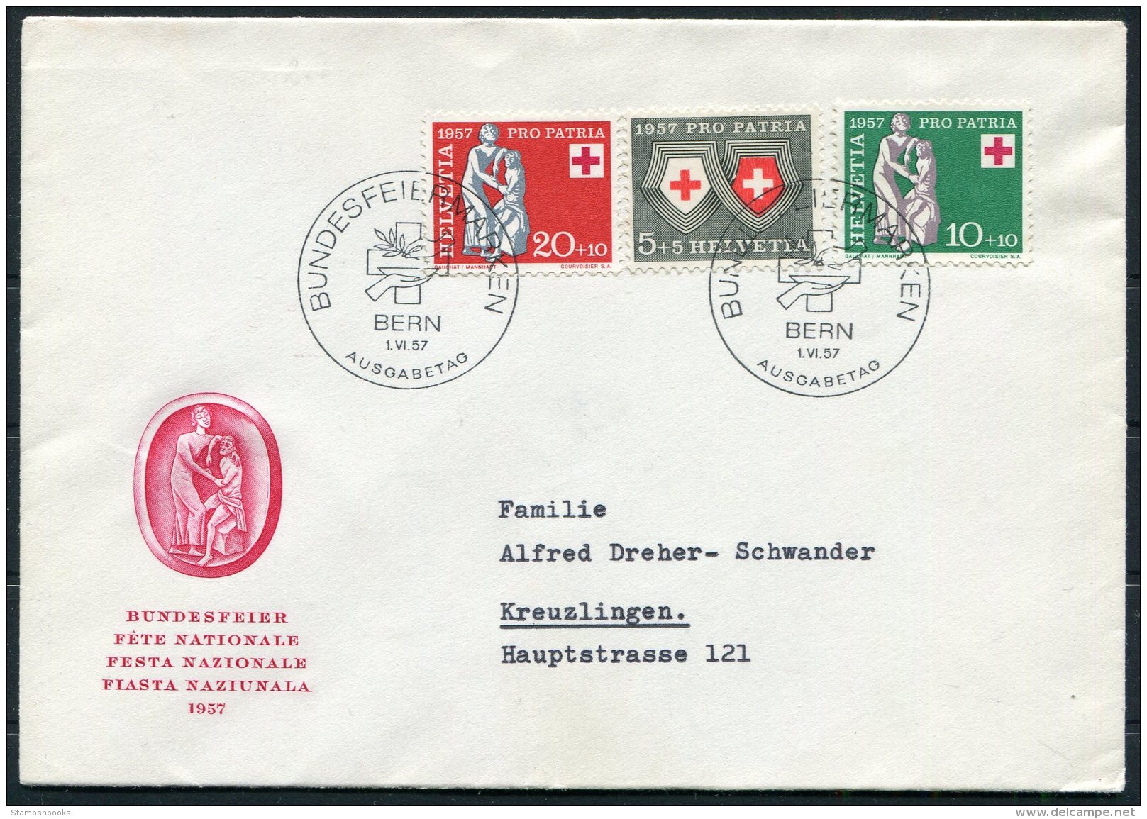 1957 Switzerland Pro Patria Bundesfeier Bern First Day Cover - FDC