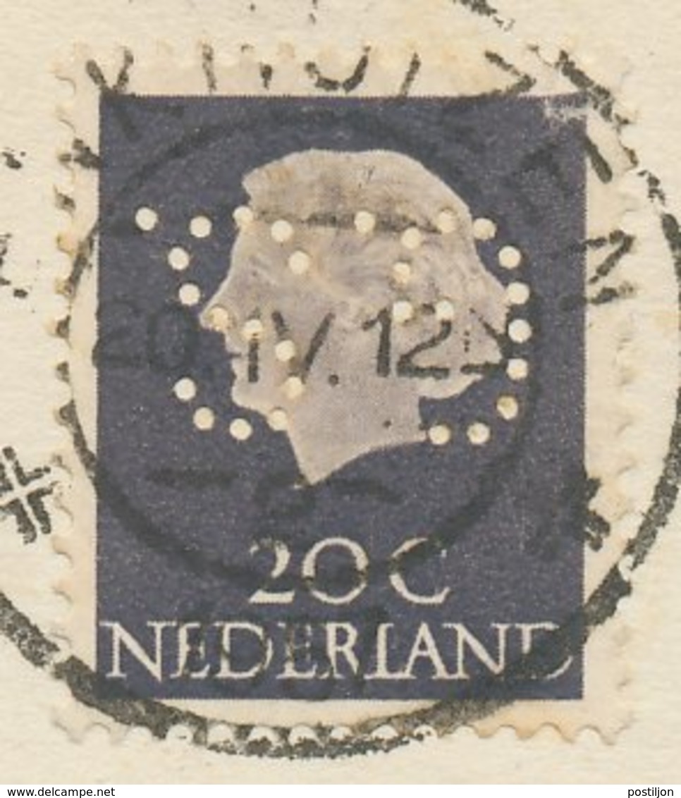 Perfin Verhoeven 687 - S.G. - Enkhuizen 1957 - Non Classés