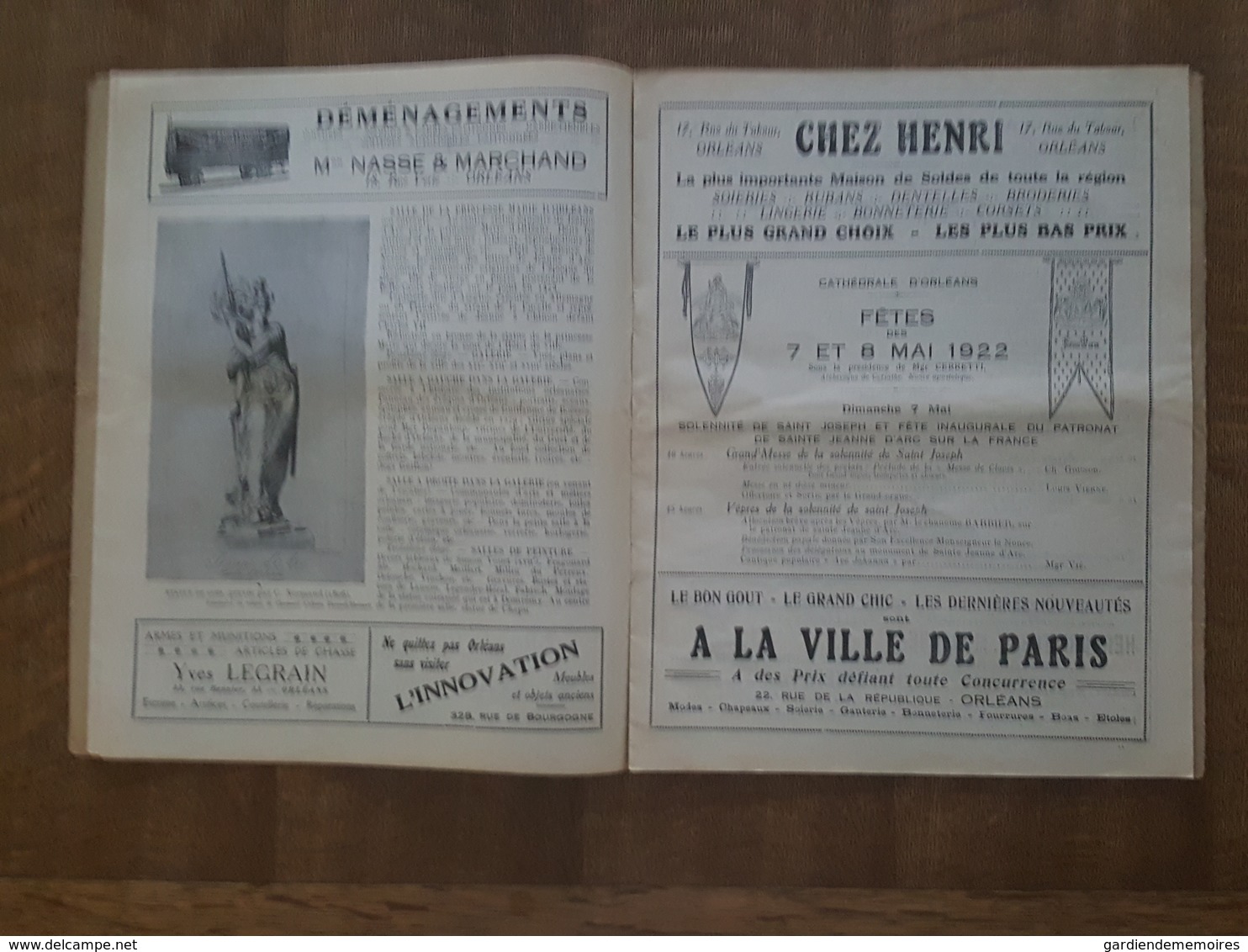 1922 - Album Programme - Orléans - Fêtes de Jeanne d'Arc- Illustré par J. Braemer, Nombreuses Pubs, Bières Schmetz....