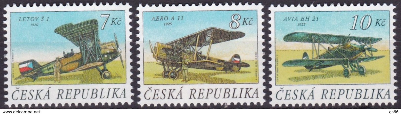 1996,  Tschechische Republik,Ceska 127/29, Alte Flugzeuge. MNH ** - Ungebraucht