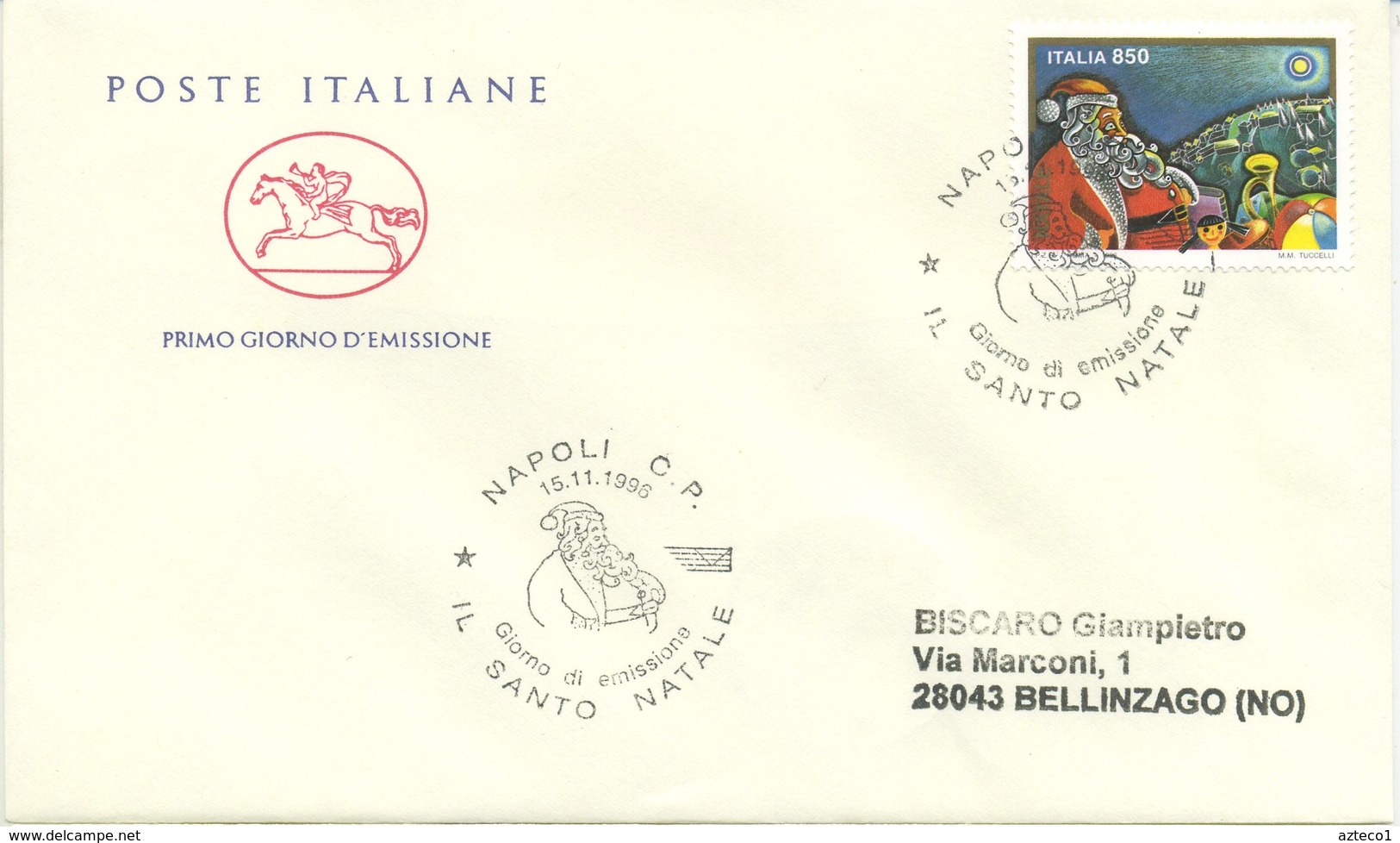 ITALIA - FDC  CAVALLINO 1996 -  NATALE - BABBO NATALE - ANNULLO SPECIALE NAPOLI - FDC