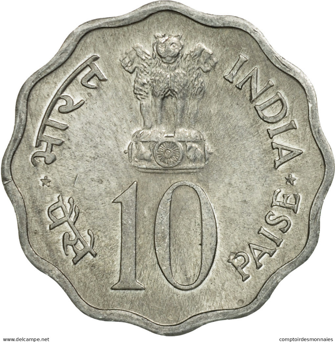Monnaie, INDIA-REPUBLIC, 10 Paise, 1974, TTB, Aluminium, KM:28 - Inde
