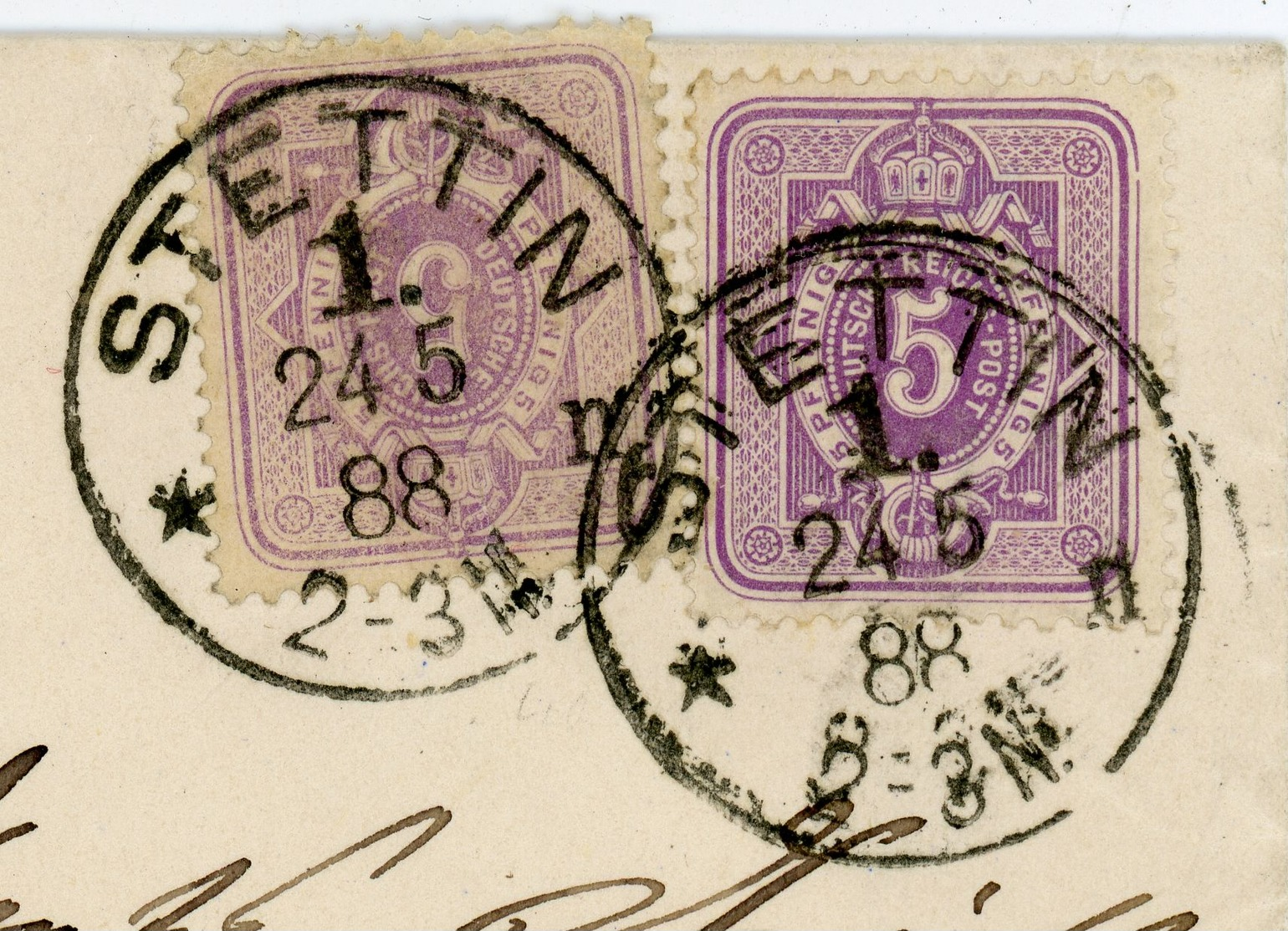 Nr 40 Verschiedene Auflagen MEF 1888 Fernbrief Stettin - Charlotteburg - Briefe U. Dokumente