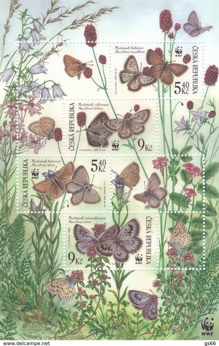 2002,  Tschechische Republik,Ceska 324/27 Block17, Naturschutz - Schmetterlinge. MNH ** - Ungebraucht
