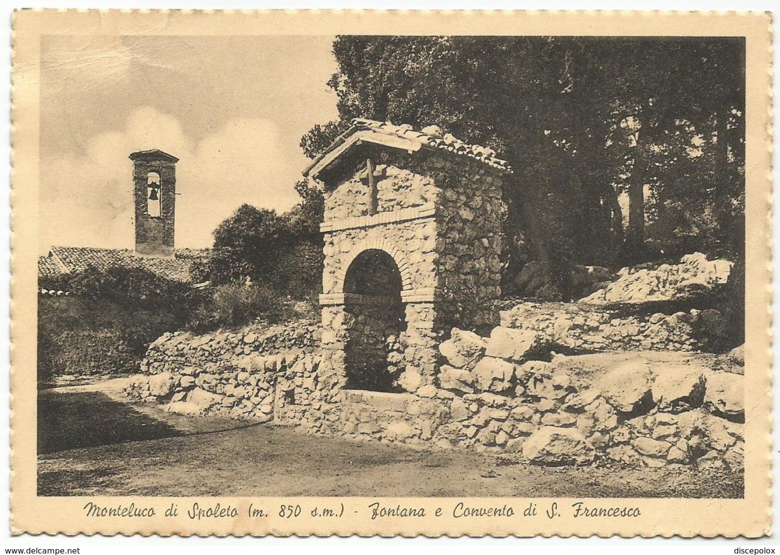 W312 Monteluco Di Spoleto (Perugia) - Fontana E Convento Di San Francesco / Viaggiata 1954 - Altri & Non Classificati