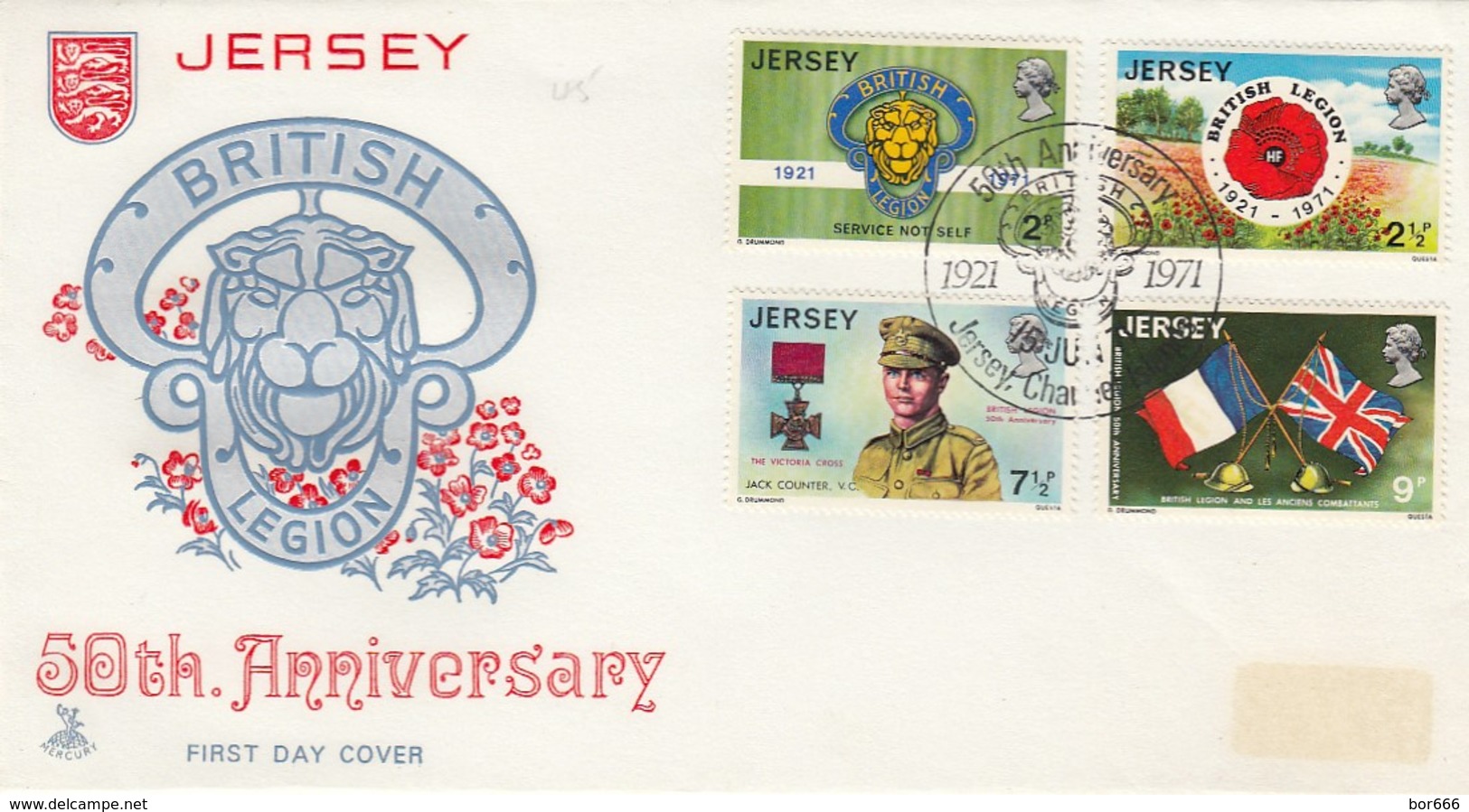 GOOD JERSEY FDC 1971 - British Legion - Jersey