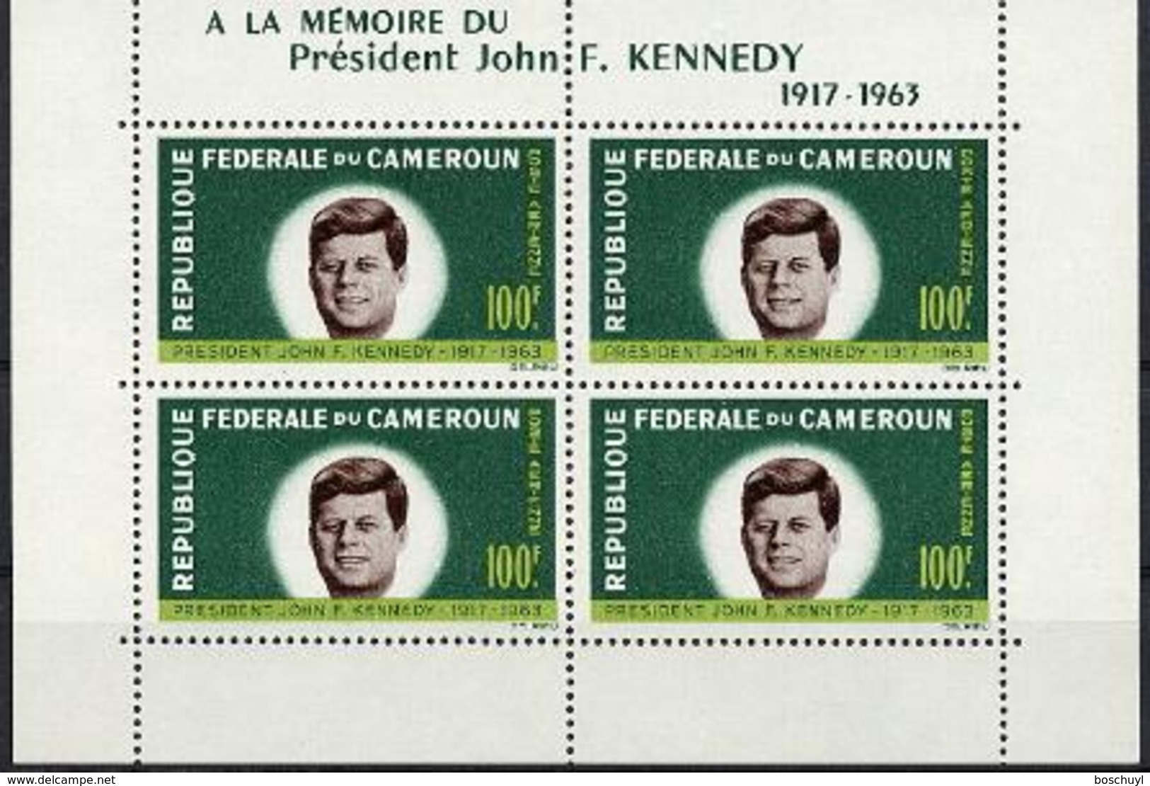 Cameroun, 1964, President John F Kennedy, JFK, MNH, Michel Block 3 - Kamerun (1960-...)