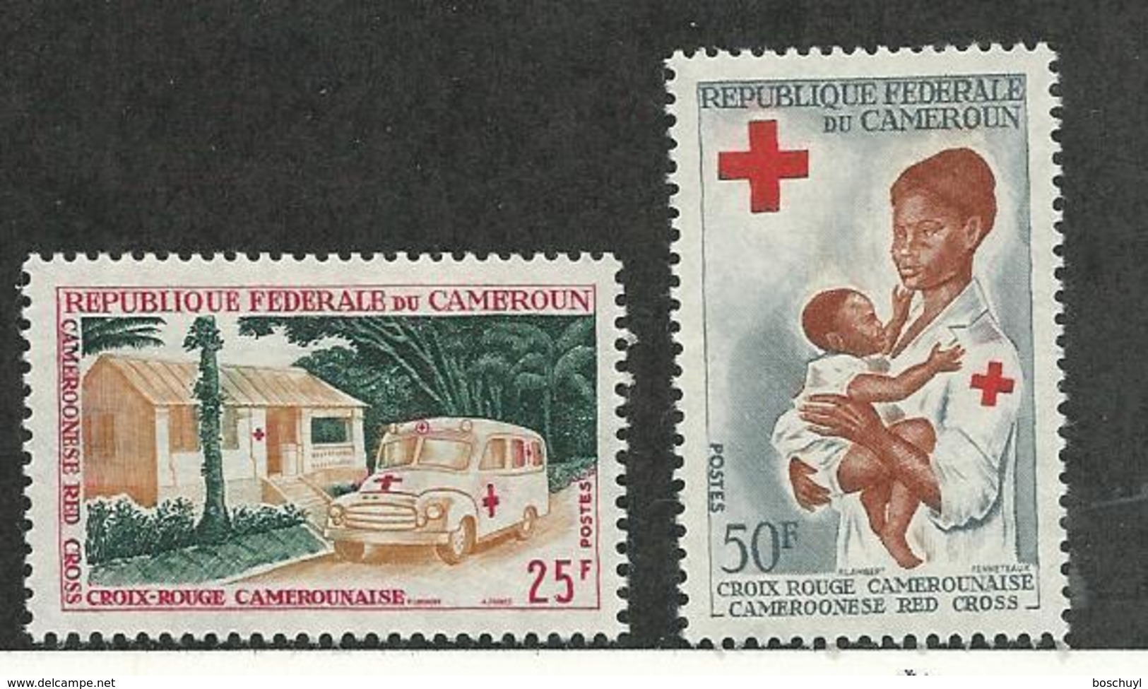 Cameroun, 1965, Red Cross, Health, Medicine, MNH, Michel 425-426 - Camerun (1960-...)