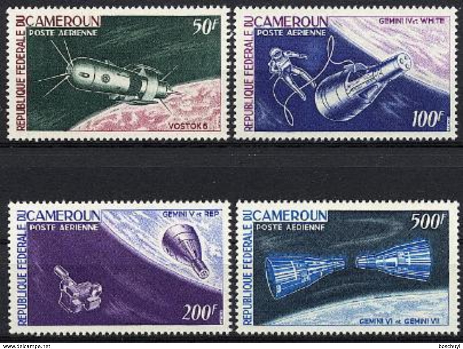 Cameroun, 1966, Space, Space Craft, MNH, Michel 449-452 - Kamerun (1960-...)