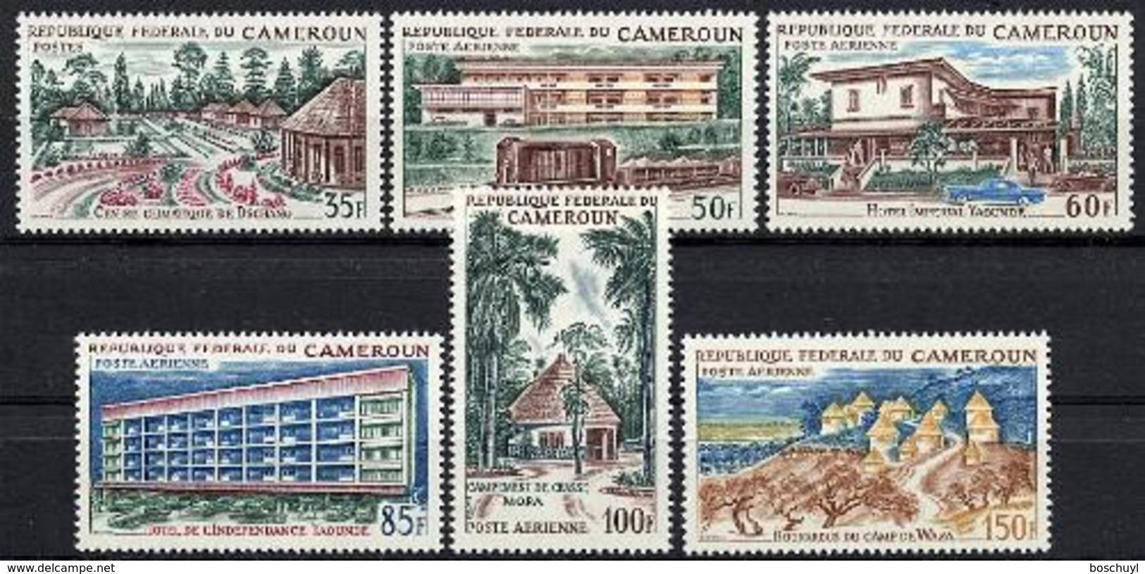 Cameroun, 1966, Hotels, Tourism, Architecture, MNH, Michel 469-474 - Kamerun (1960-...)