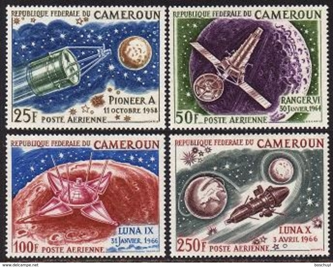 Cameroun, 1967, Space, Exploration Of The Moon, MNH, Michel 502-505 - Camerún (1960-...)