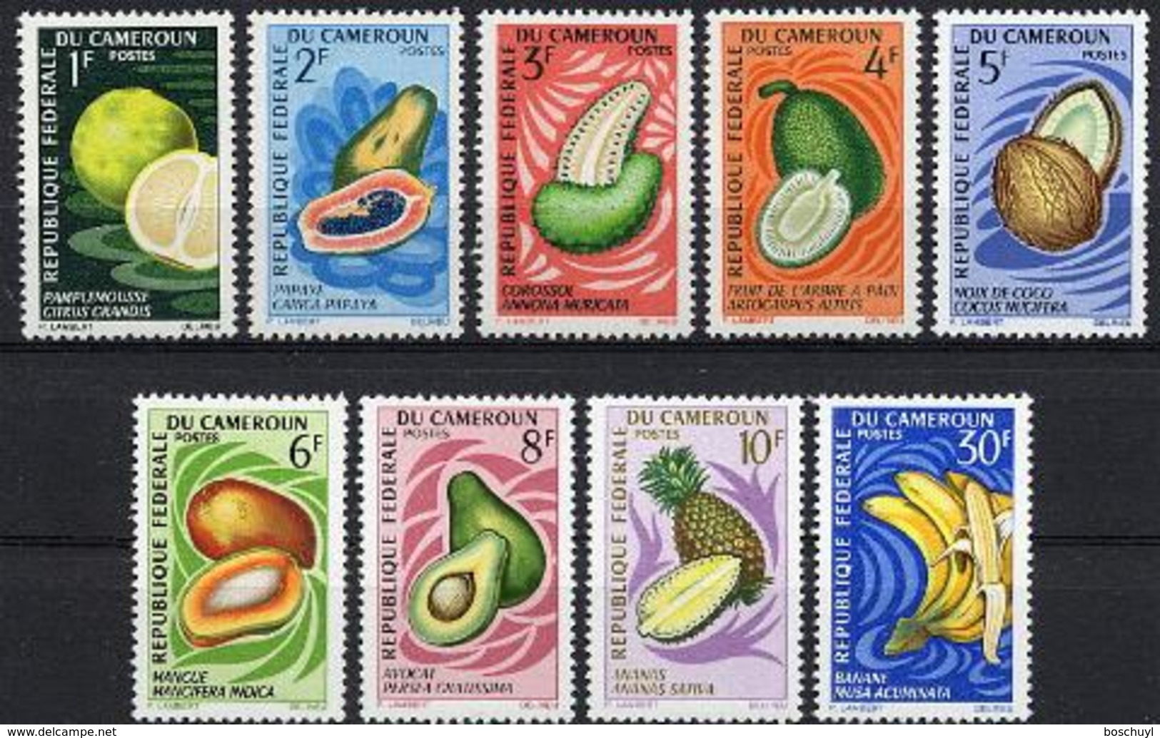 Cameroun, 1967, Fruits, Food, MNH, Michel 506-514 - Cameroun (1960-...)