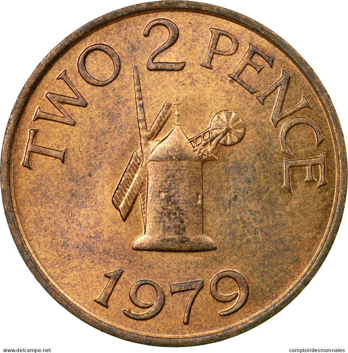 Monnaie, Guernsey, Elizabeth II, 2 Pence, 1979, TTB, Bronze, KM:28 - Jersey