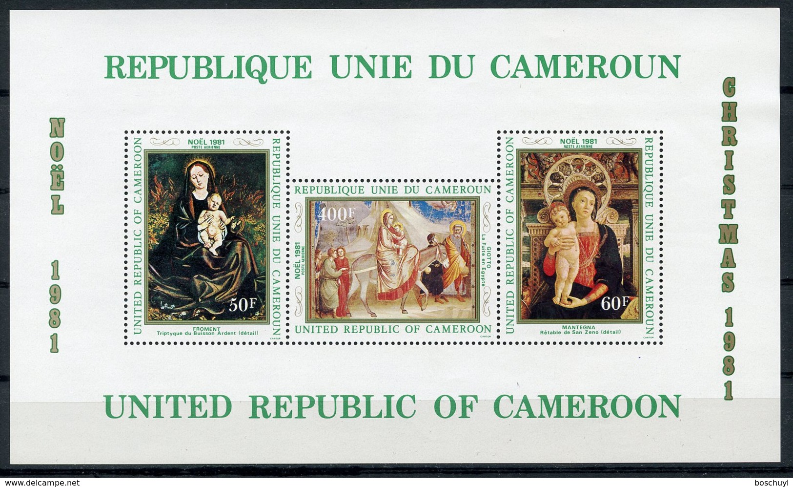 Cameroun, 1981, Christmas, Paintings, MNH, Michel Block 19 - Kameroen (1960-...)