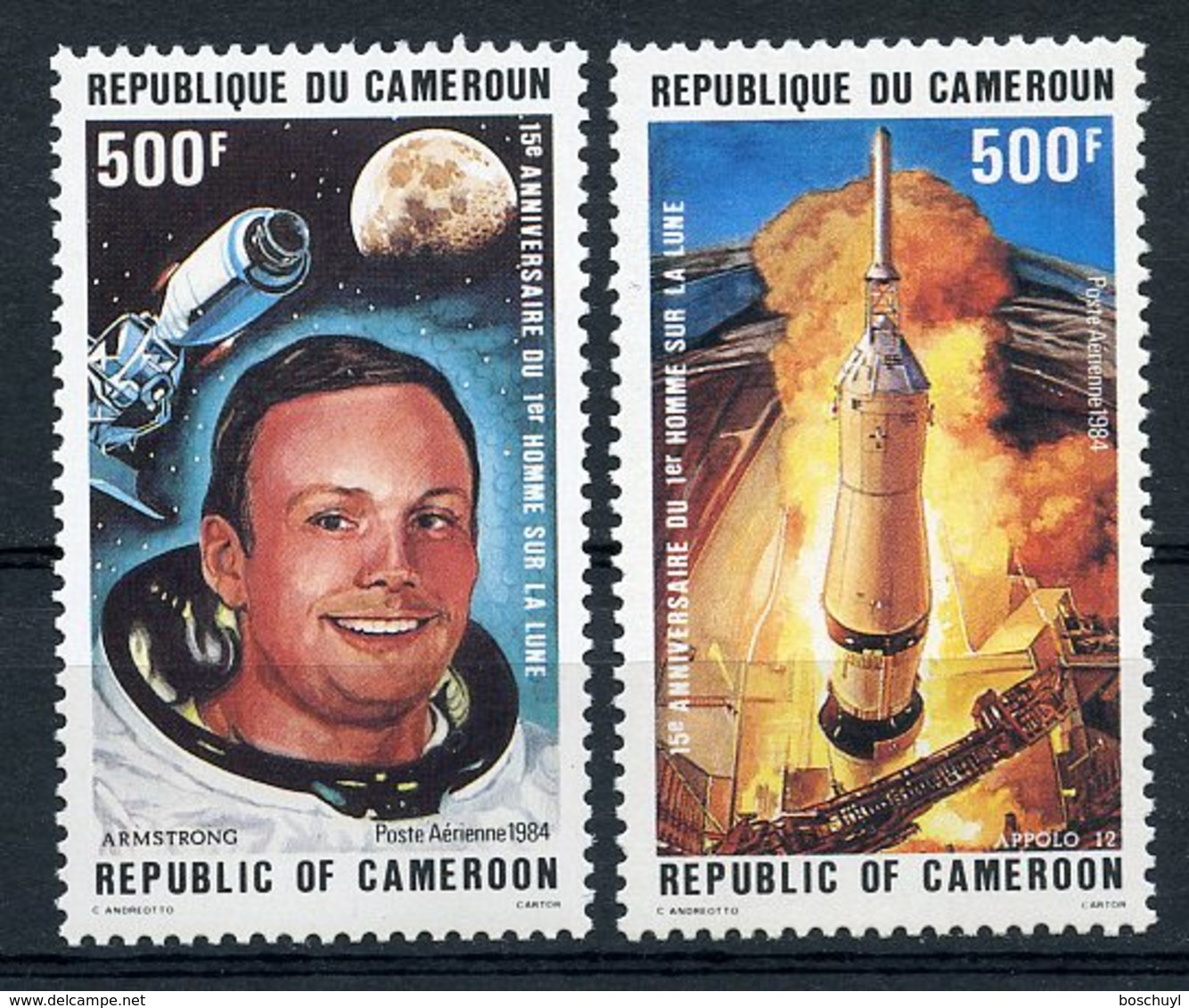 Cameroun, 1984, Space, Apollo, Armstrong, MNH, Michel 1064-1065 - Cameroon (1960-...)